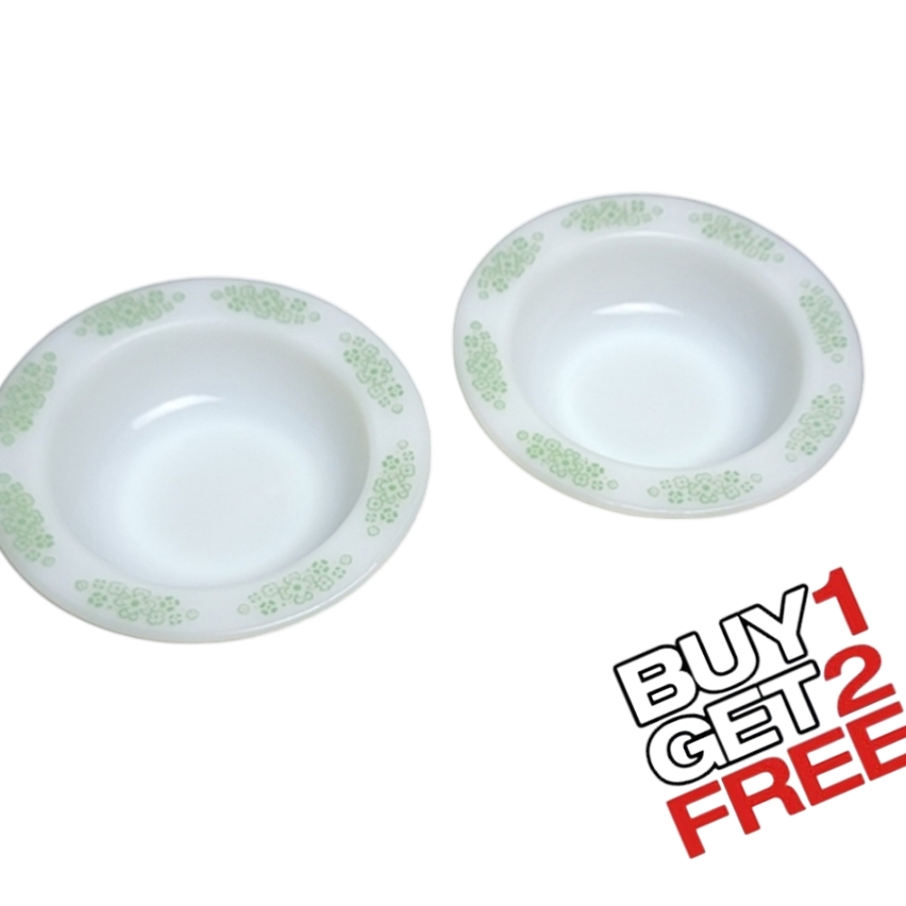 Anchor Hocking #1073 Springwood Green Wide Rim‎ Bowls